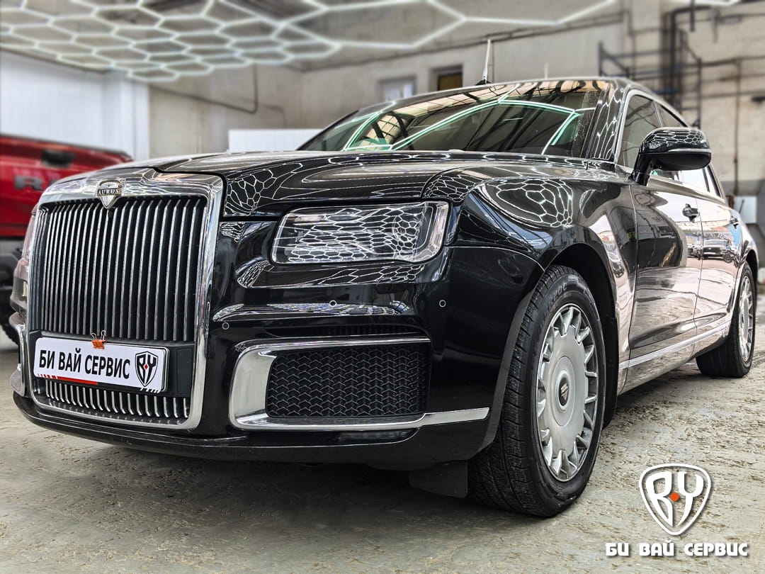 AURUS SENAT установка проблесковых маячков с подключением | БИ ВАЙ СЕРВИС Москва