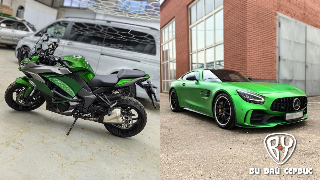 KAWASAKI NINJA 1000SX антигравийная защита мотоцикла пленкой | БИ ВАЙ СЕРВИС Москва
