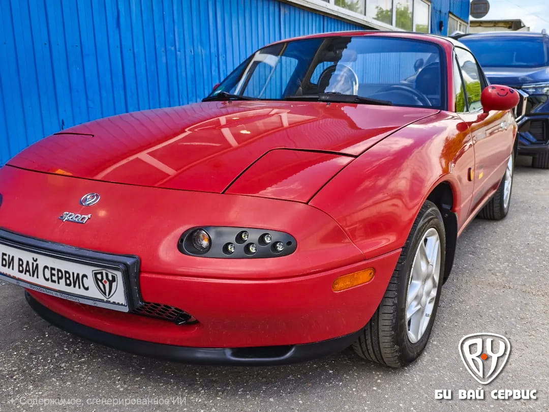MAZDA MX‑5 MIATA замена основных фар на Bi-Led оптику | БИ ВАЙ СЕРВИС Москва