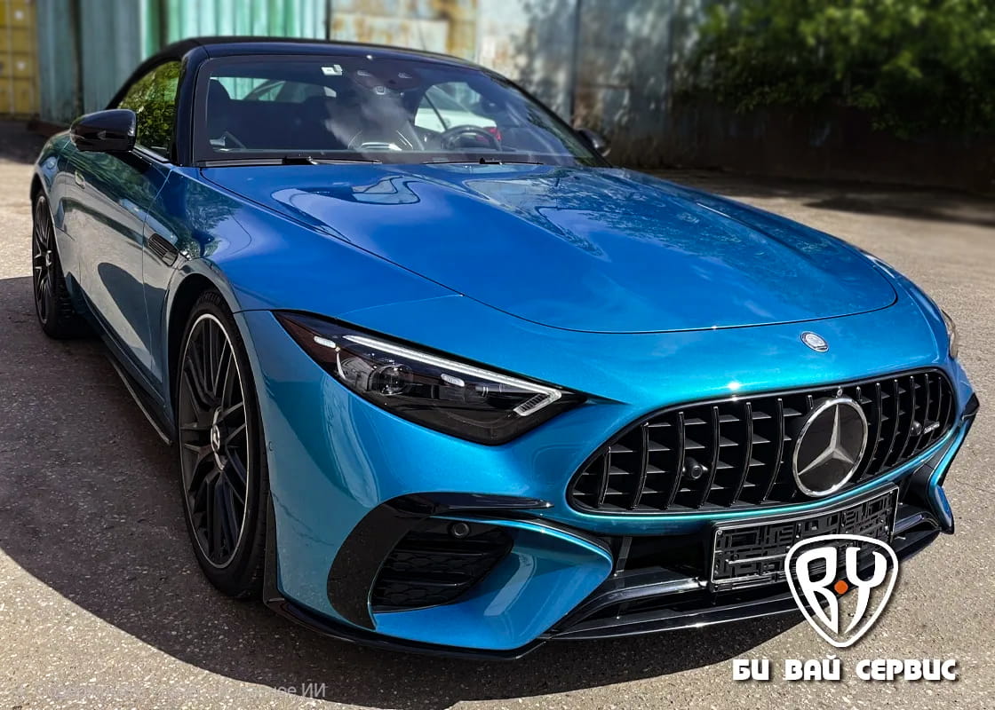 MERCEDES-BENZ AMG SL43 (IV) бронирование переда автомобиля антигравийной пленкой | БИ ВАЙ СЕРВИС Москва