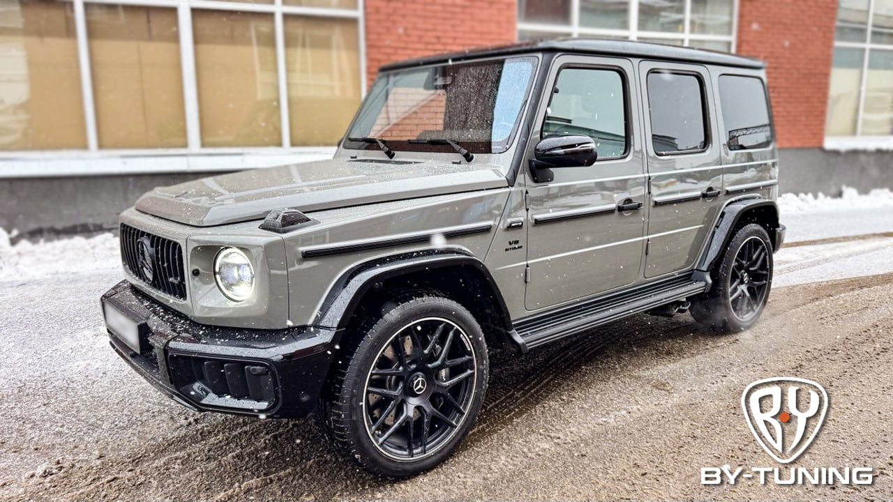 MERCEDES-BENZ G63 (gray) бронирование кузова антигравийной пленкой | БИ ВАЙ СЕРВИС Москва