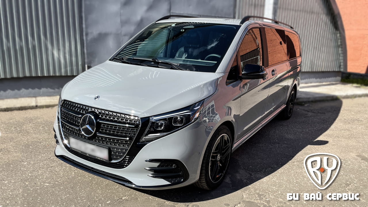 Mercedes V-Class Long 300 d III 2025 антигравийная защита кузова полиуретановой пленкой, шумоизоляция автомобиля | БИ ВАЙ СЕРВИС Москва
