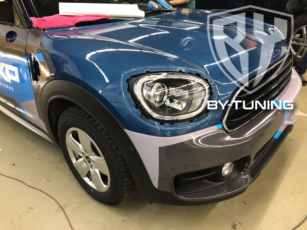 MINI COOPER оклейка бронепленкой оптики автомобиля | БИ ВАЙ СЕРВИС Москва